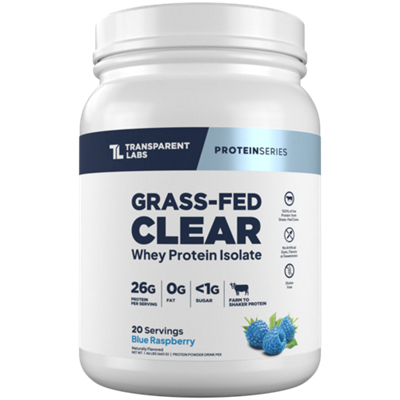Grass-Fed Clear Whey Protein Isolate Drink Mix - Blue Raspberry (1.46 Lbs. / 20 Servings)