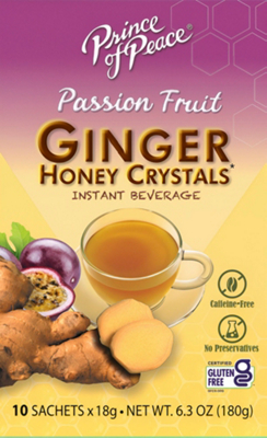 Ginger Honey Crystals - Instant Beverage - Passion Fruit (10 Sachets)