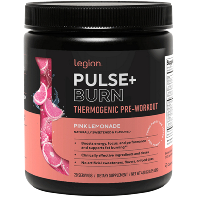 Pulse & Burn Thermogenic Pre-Workout - Promotes Energy, Enhanced Training & Performance - Pink Lemonade (20 Servings)