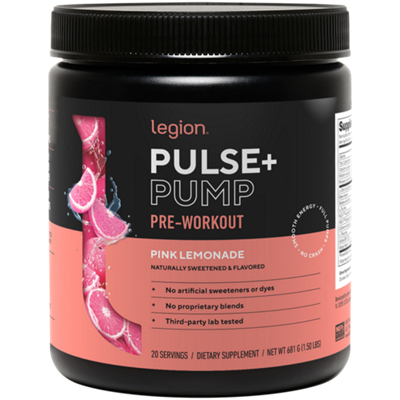 Pulse & Pump Pre-Workout - Supports Energy, Strength, Endurance & Mental Focus - Pink Lemonade (20 Servings)