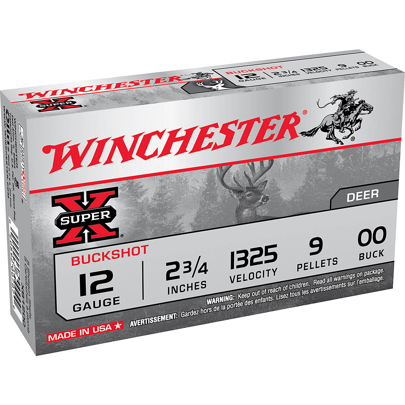 Winchester Super-X Buckshot Load 12 Gauge Shotshells - 5 Rounds - view numb...