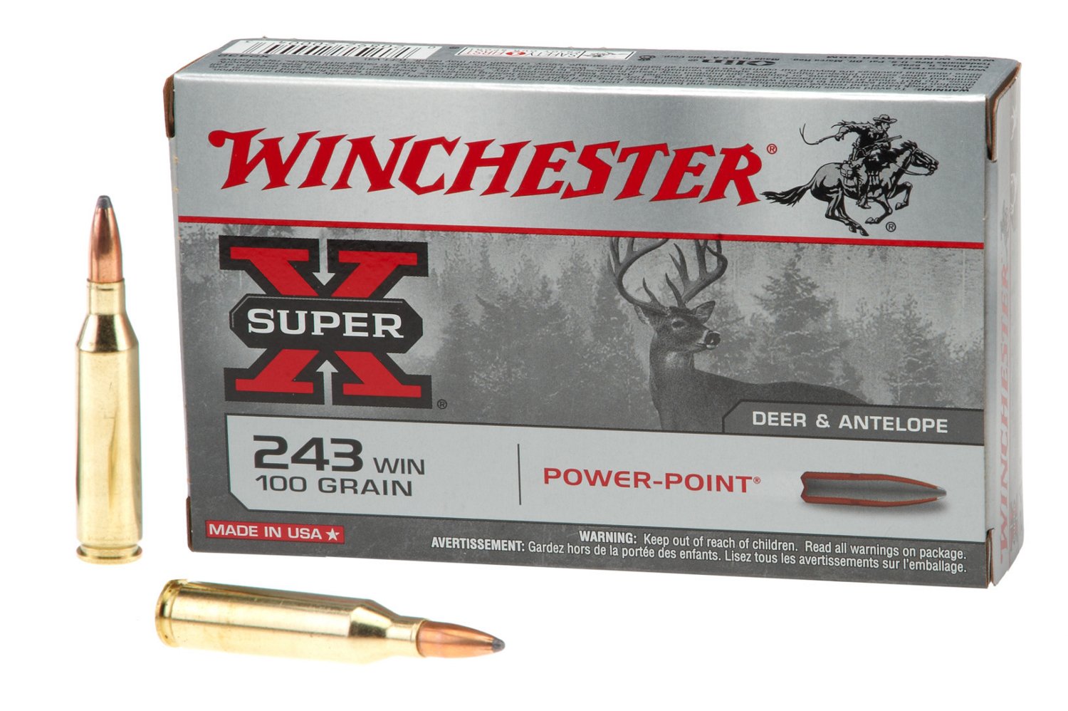 Winchester Super-X Power-Point .243 Winchester 100-Grain Rifle Ammunition |  Academy
