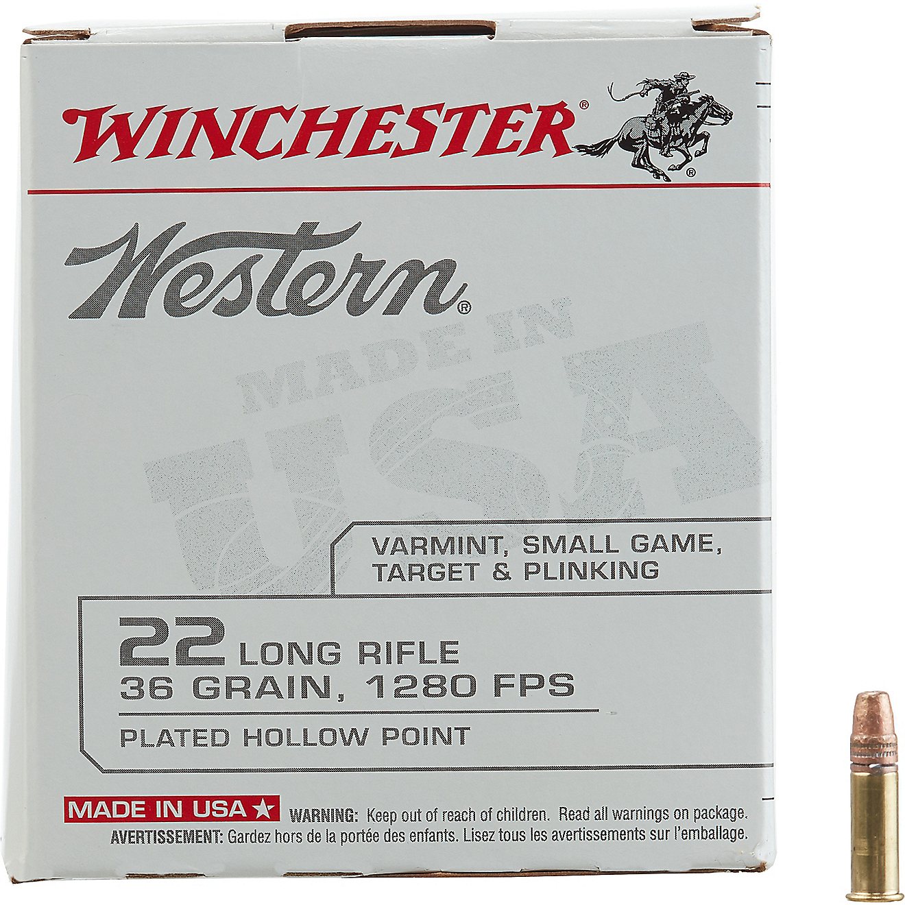 Winchester Western .22 Long Rifle 36-Grain Ammunition - 525 Rounds                                                               - view number 1