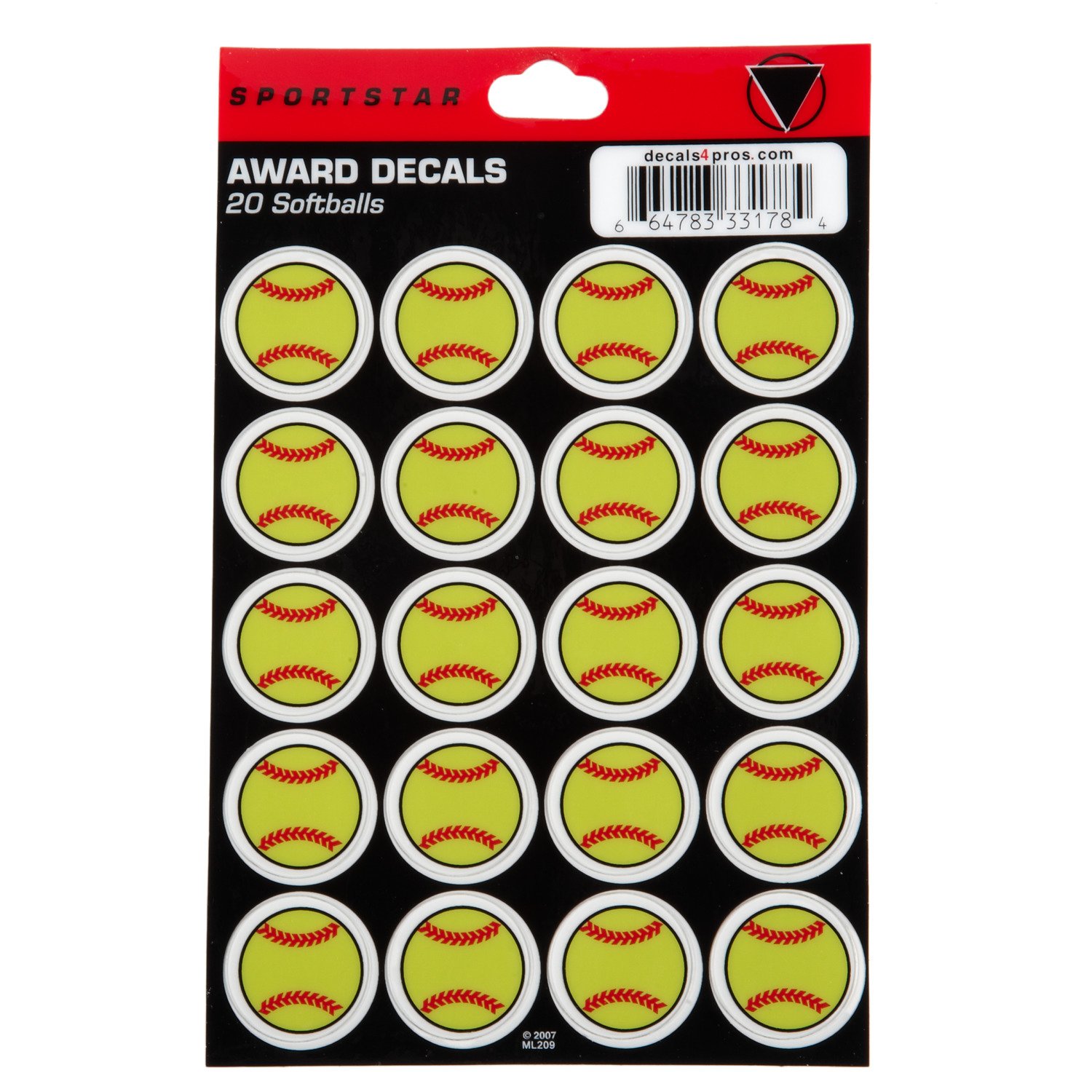 Sportstar Softball Award Decals                                                                                                 