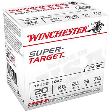Winchester Target Load 20 Gauge 7.5 Shotshells - 25 Rounds                                                                      