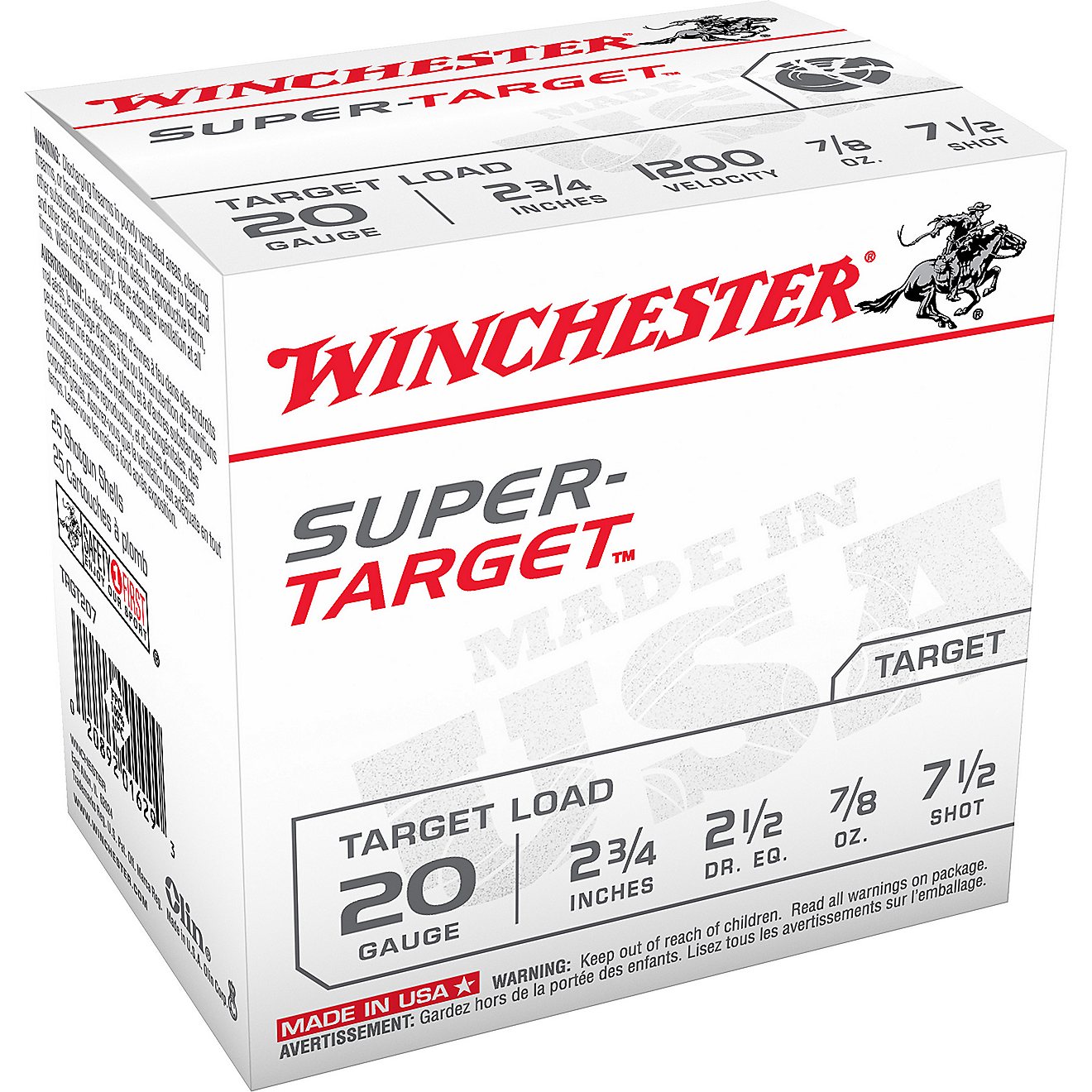 Winchester Target Load 20 Gauge 7.5 Shotshells - 25 Rounds                                                                       - view number 1