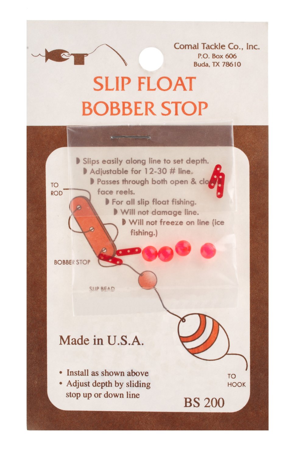 Comal Tackle Slip Float Bobber Stop Academy