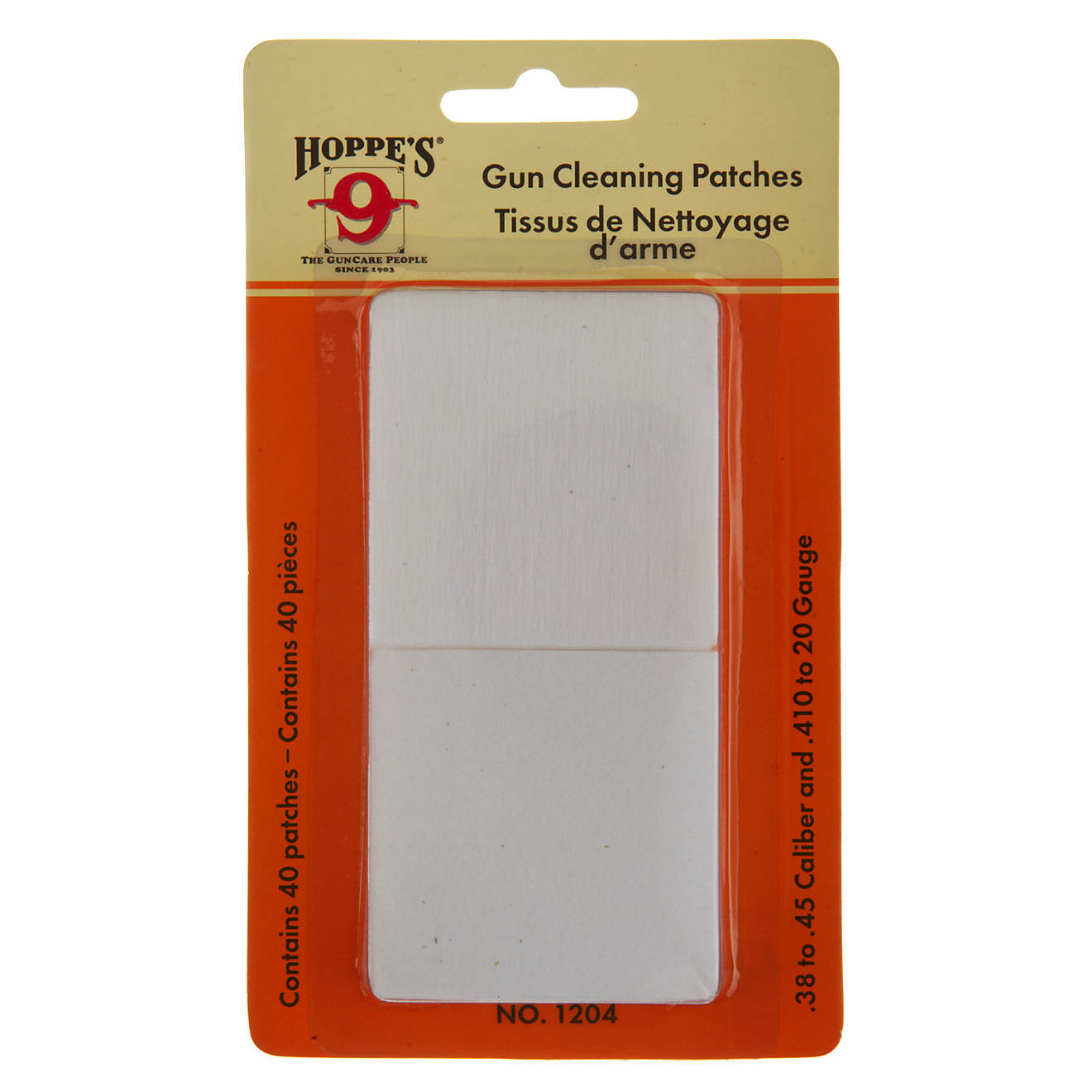 Hoppe's .38 - .45 and .410 Caliber - 20 Gauge Patches 40-Pack                                                                    - view number 1