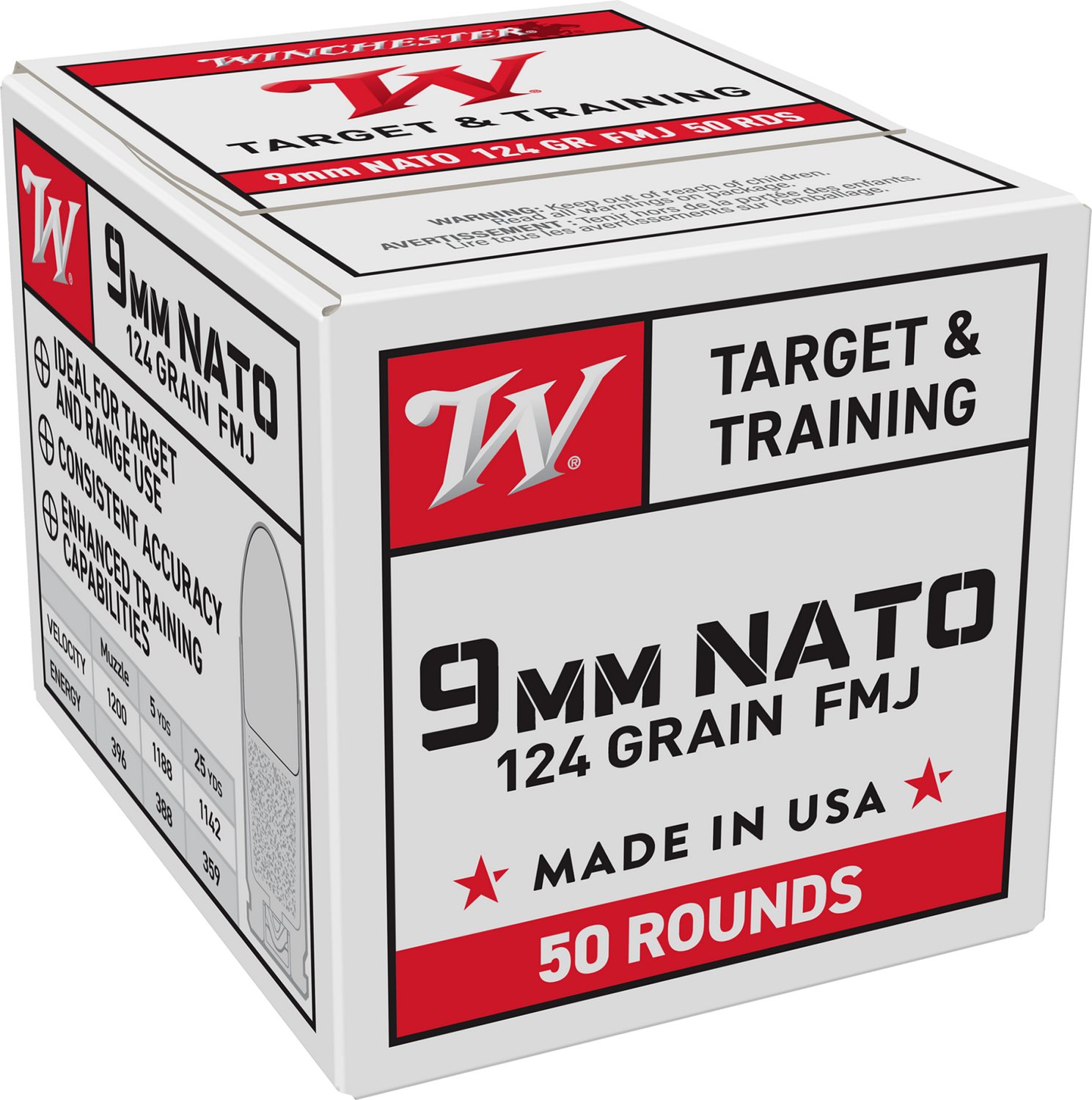 Winchester 9 mm NATO 124Grain Ammunition Academy