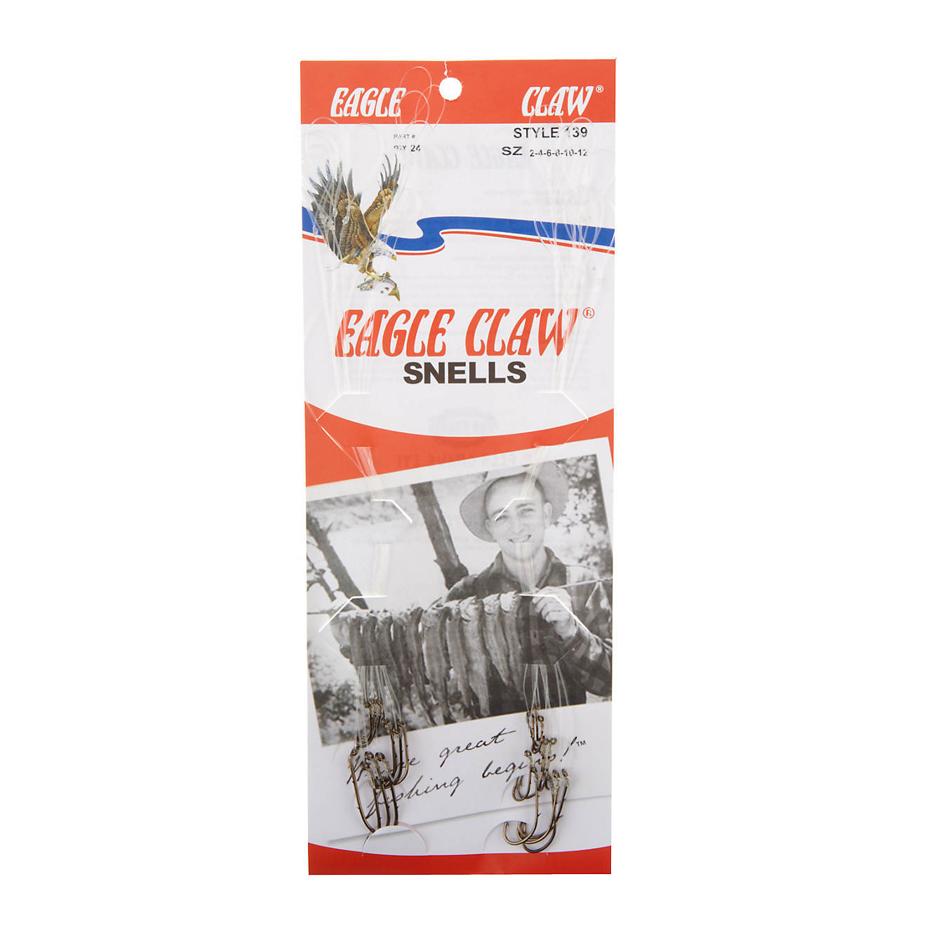 Eagle Claw Snelled Baitholder Single Hooks 24-Pack                                                                               - view number 1