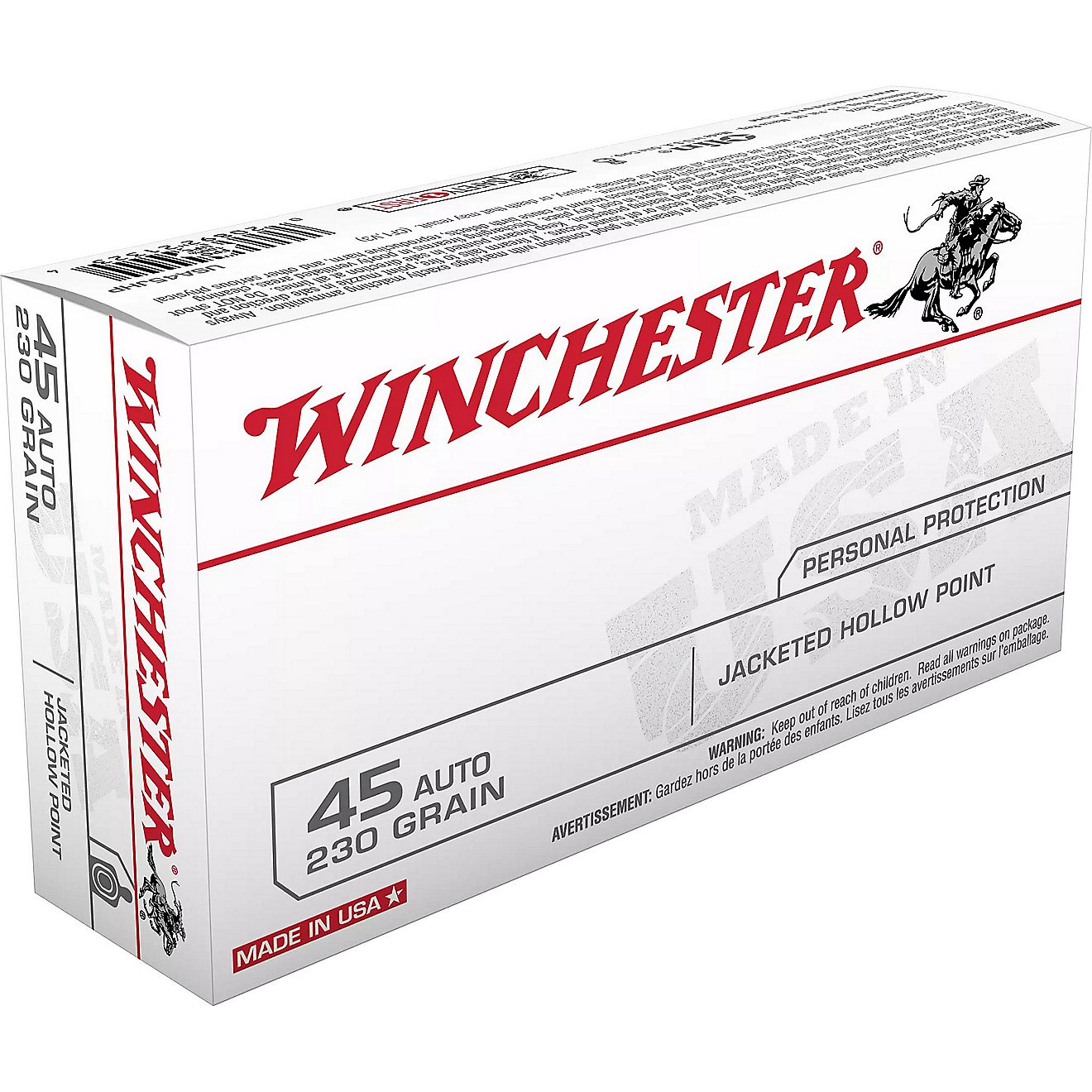 Winchester USA JHP .45 Automatic 230-Grain Handgun Ammunition - 50 Rounds                                                        - view number 1