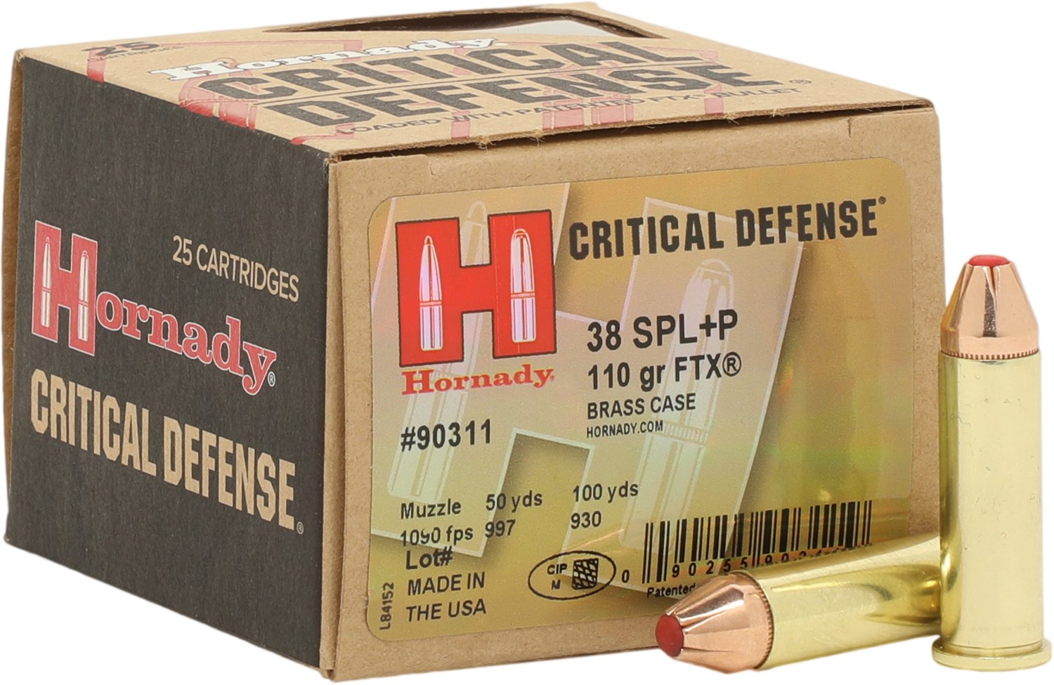Hornady Critical Defense .38 Special +P 110Grain Handgun Ammunition