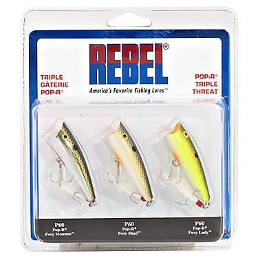 Rebel Pop-R® Triple Threat 2-1/2" Topwater Baits 3-Pack                                                                        