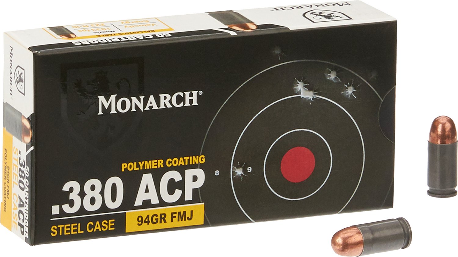 Monarch Auto FMJ .380 94Grain Centerfire Ammunition Academy