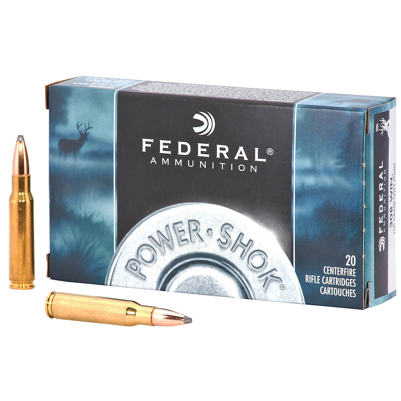 Federal Premium Ammunition Power-Shok .308 Winchester 150-Grain Centerfire Rifle Ammunition                                      - view number 1