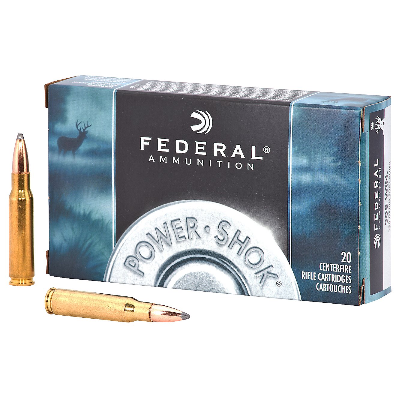 Federal Premium Ammunition Power-Shok .308 Winchester 150-Grain Centerfire Rifle Ammunition                                      - view number 1