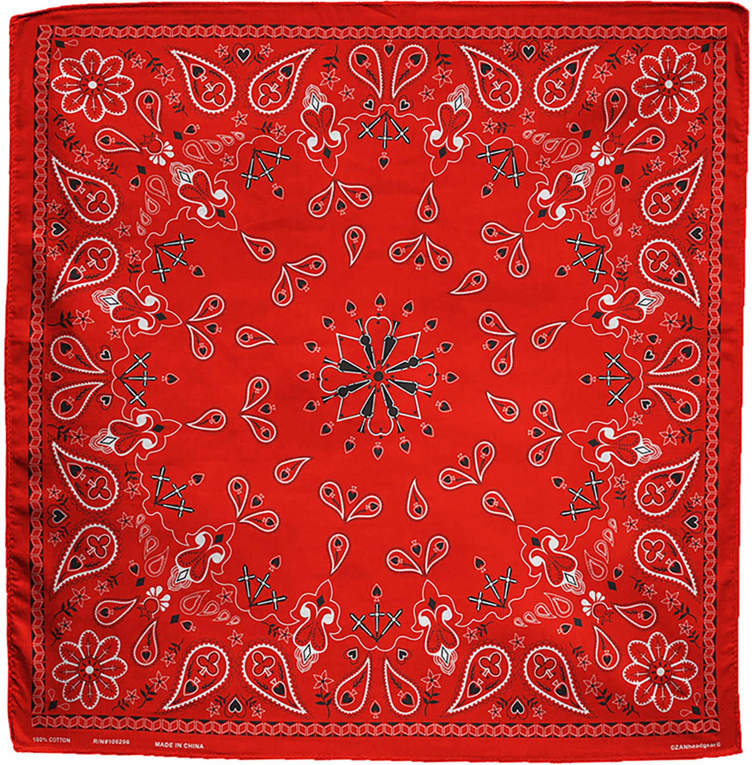 ZANHeadgear Red Paisley Premium Bandanna                                                                                        
