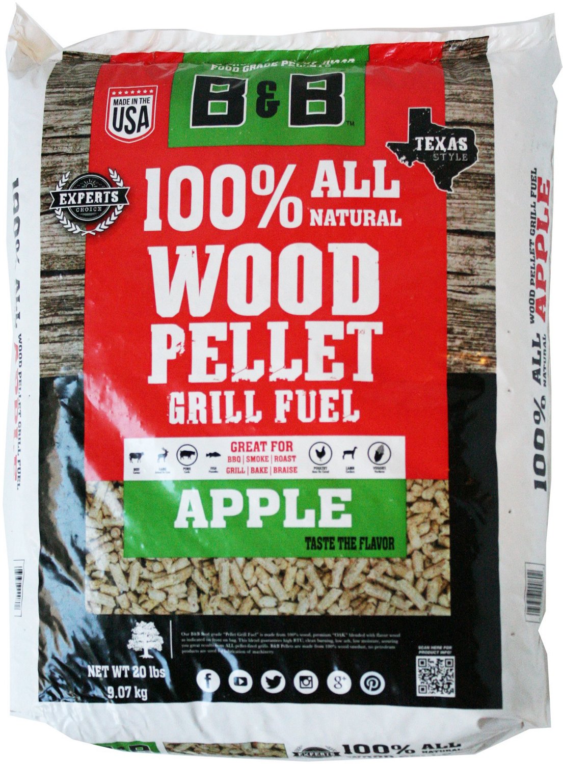 B&B Apple 20 lb. Pellet Grill Fuel Academy