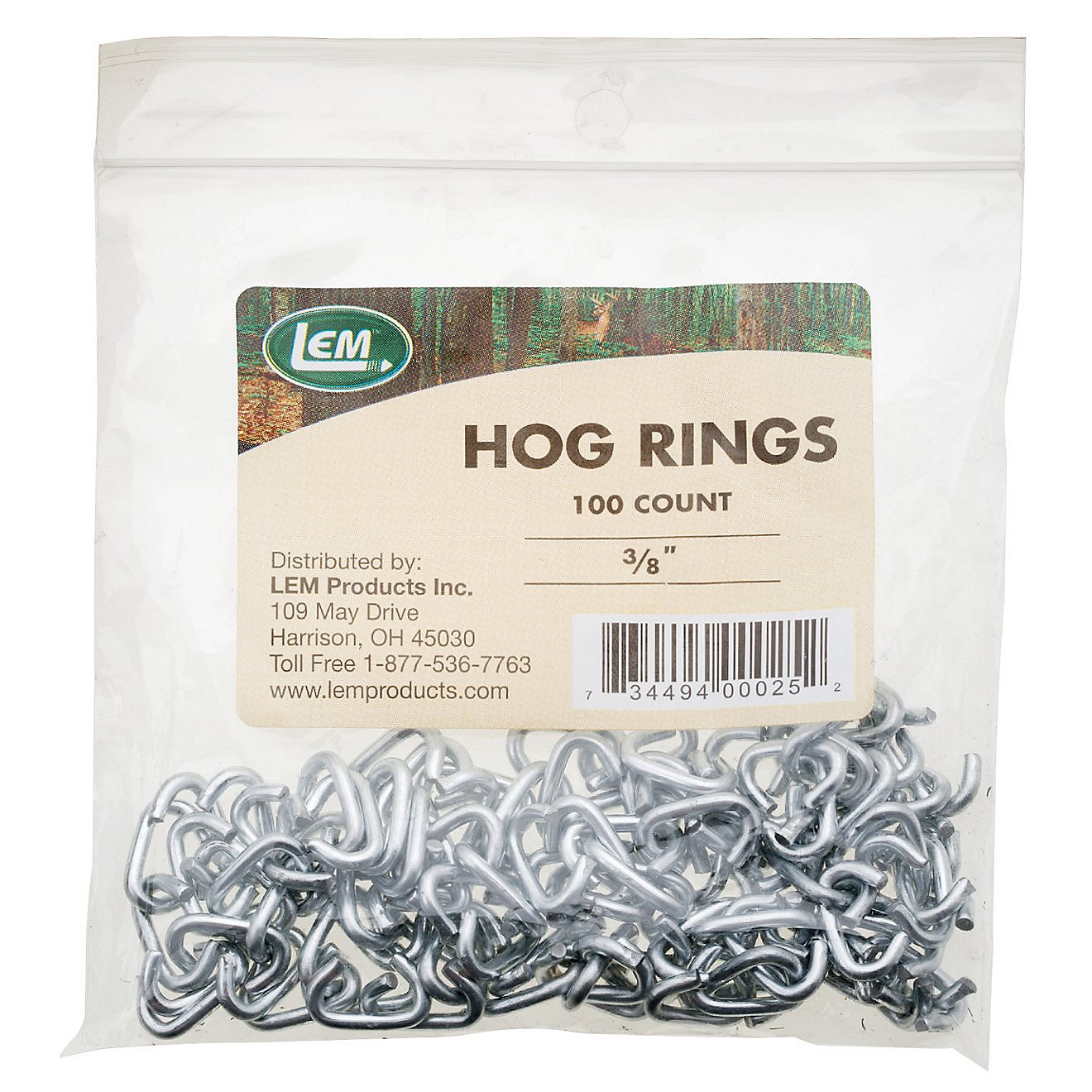 LEM 3/8" Hog Rings 100-Pack                                                                                                      - view number 1