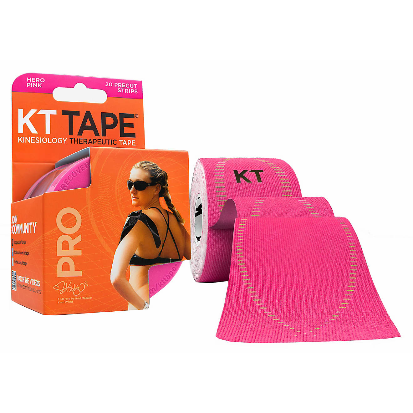 KT Tape Pro Precut Elastic Athletic Tape 20-Strip Pack                                                                           - view number 1