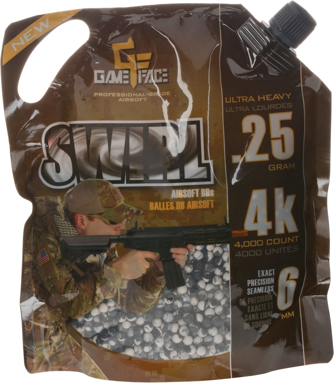 Game Face .25Gram Airsoft Ammunition 4,000Pack Academy
