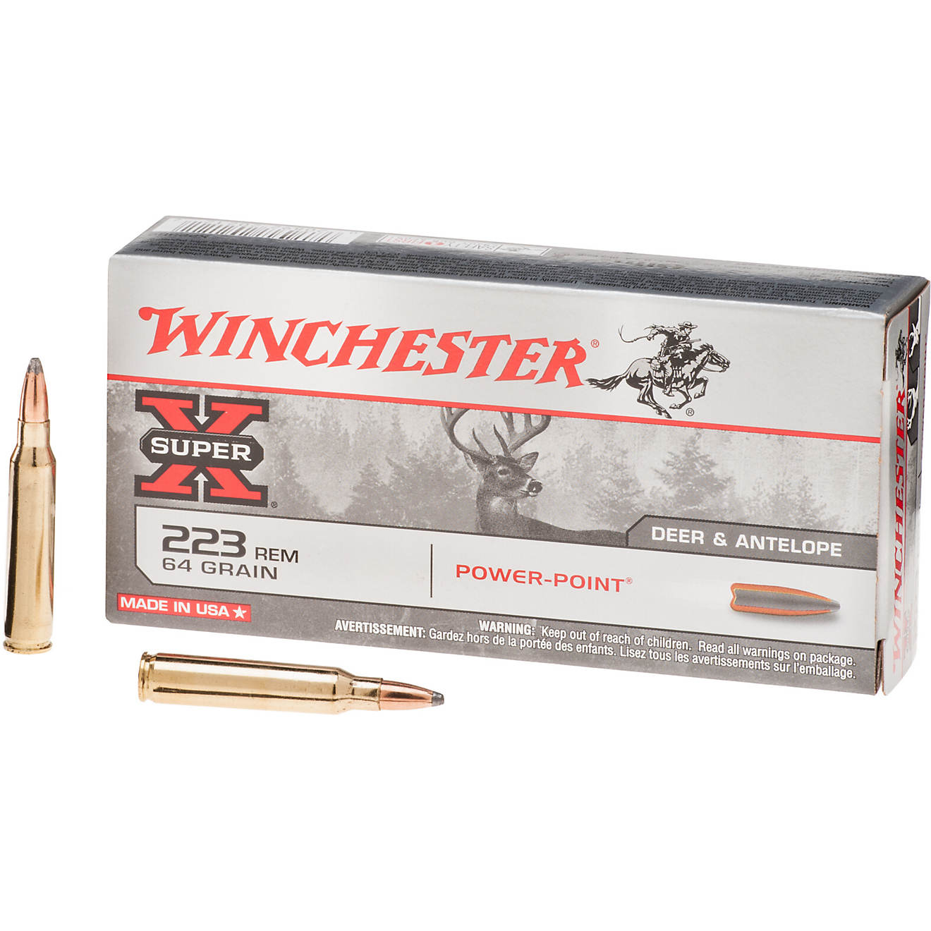 Winchester Super-X Power-Point .223 Remington 64-Grain Rifle Ammunition - 20 Rounds                                              - view number 1