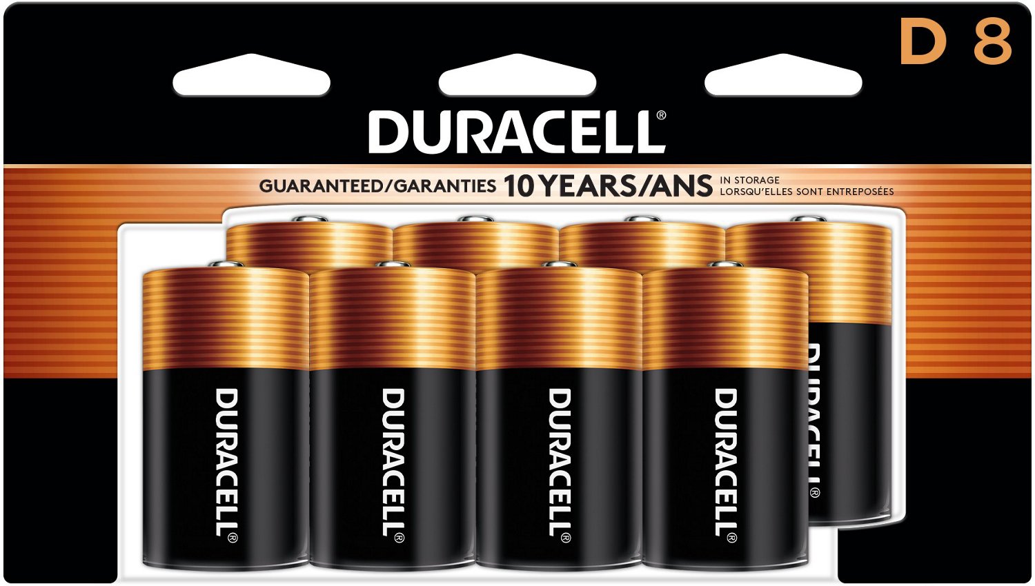 Duracell Coppertop D Batteries 8-Pack                                                                                           