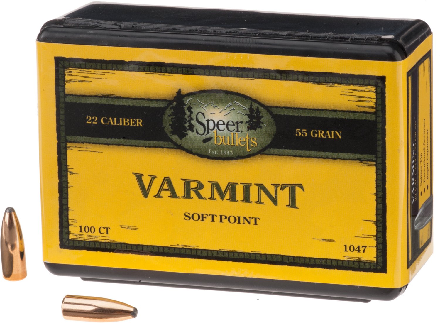 Speer .22 55Grain Varmint SoftPoint Bullets Academy