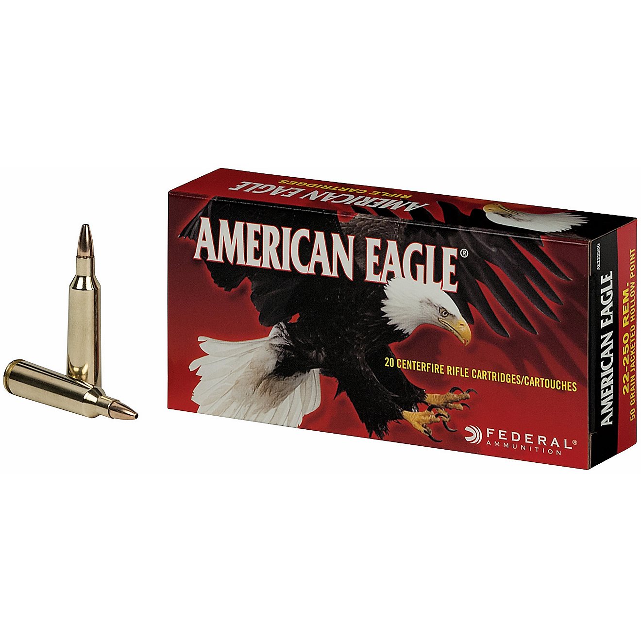 Federal Premium® American Eagle® .22-250 Remington 50-Grain Centerfire Rifle Ammunition                                        - view number 1
