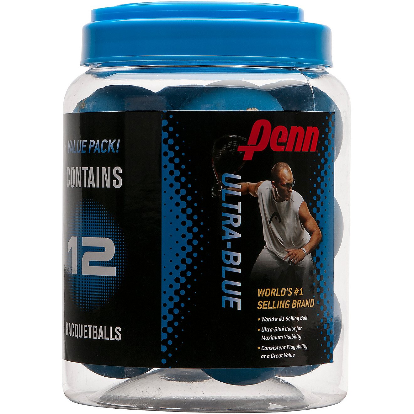 PENN® Ultra-Blue Racquetballs 12-Pack                                                                                           - view number 1
