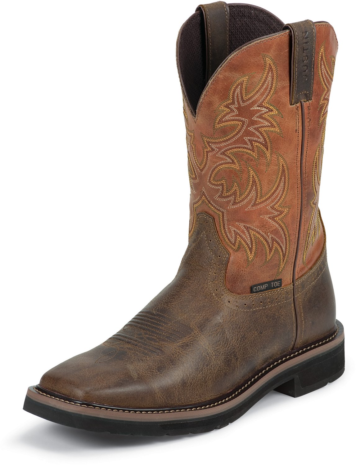 justin steel toe work boots academy