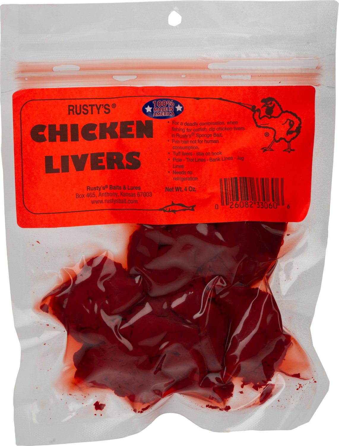 Rusty's Chicken Livers 4 oz. Fish Bait Academy