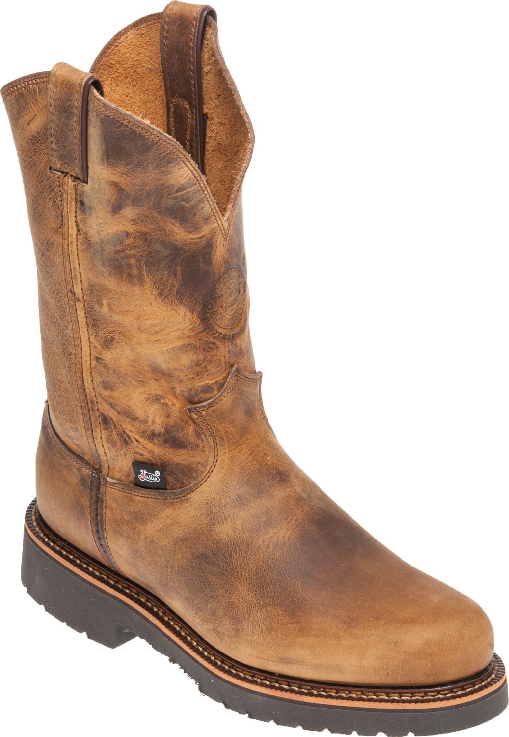 justin men's rugged cowhide waterproof wellington work boots