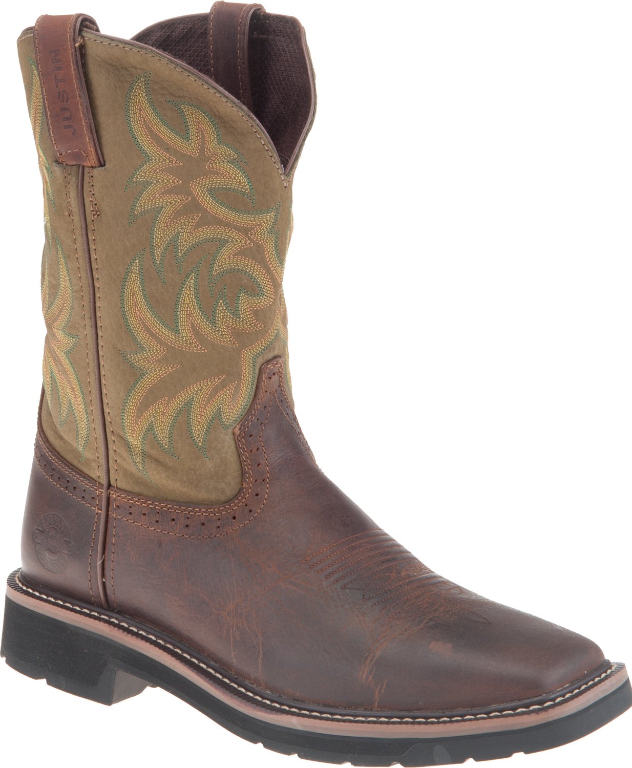 justin men's rugged cowhide waterproof wellington work boots