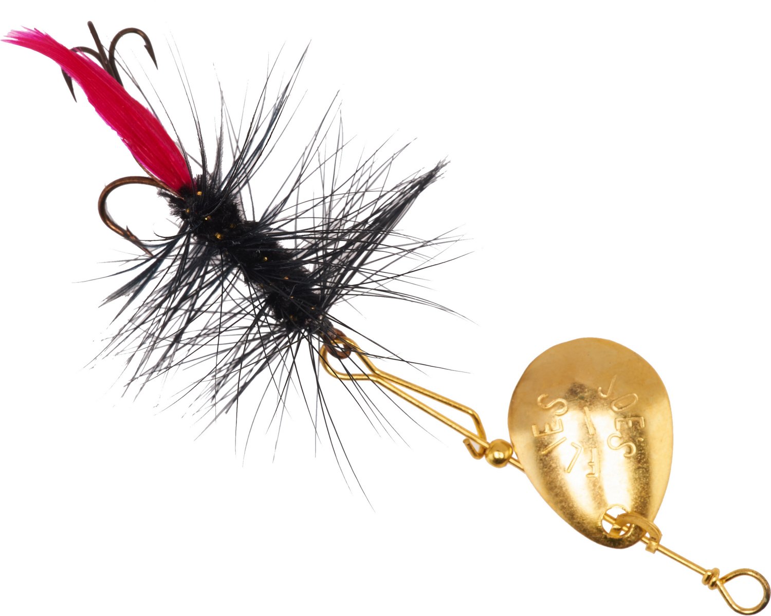 Joe's Flies Short Striker Black Woolly Worm InLine Spinner Academy