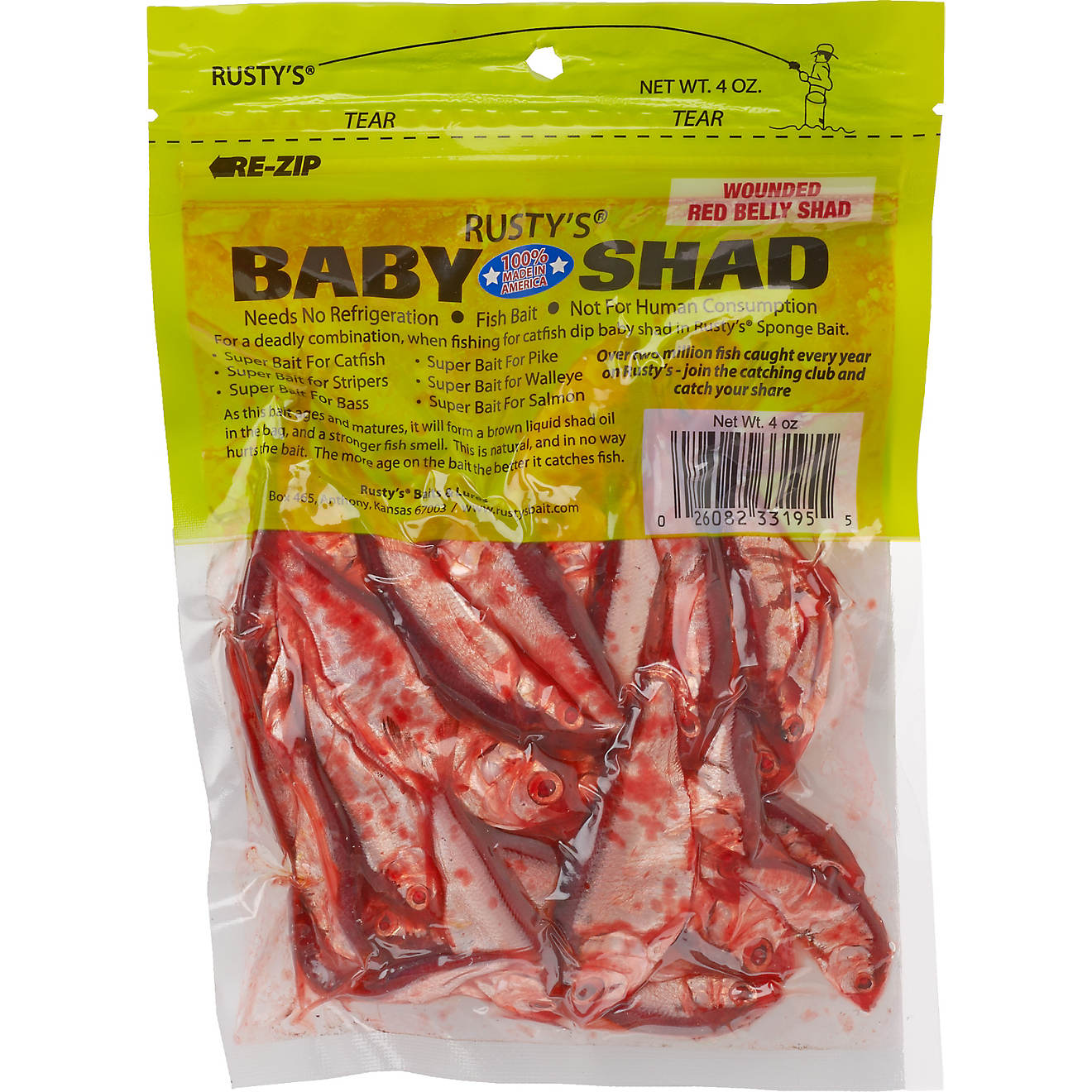 Rusty's 4 oz. Wounded Red Belly Shad Bait                                                                                        - view number 1