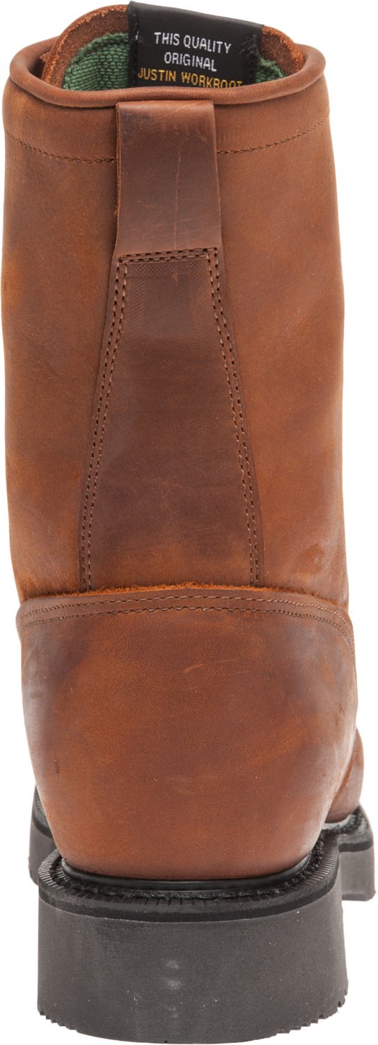 justin men's double comfort lacer work boots