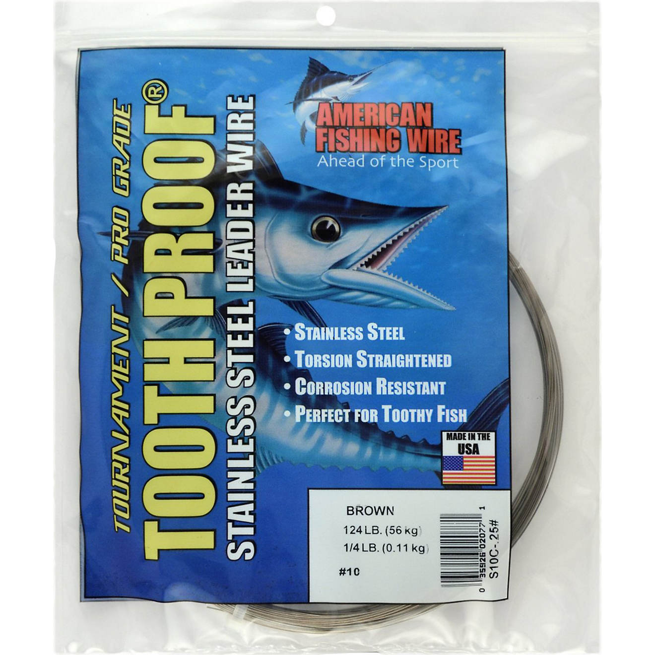 American Fishing Wire Tooth Proof 124 lbs - 30 ft Single-Strand Leader Wire                                                      - view number 1