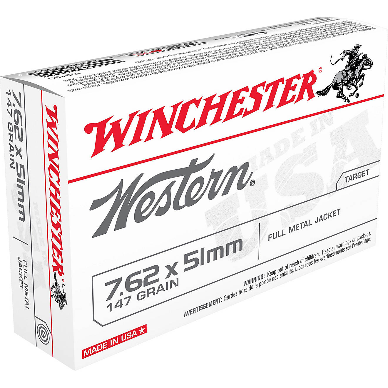 Winchester Western  7.62 x 51 mm 147-Grain Centerfile Rifle  Ammunition                                                          - view number 1
