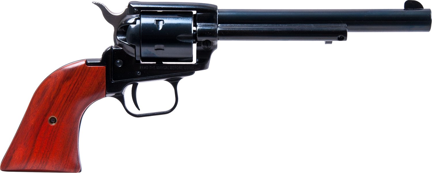 The Heritage Rough Rider .22 LR Revolver is designed with a wood grip and a...