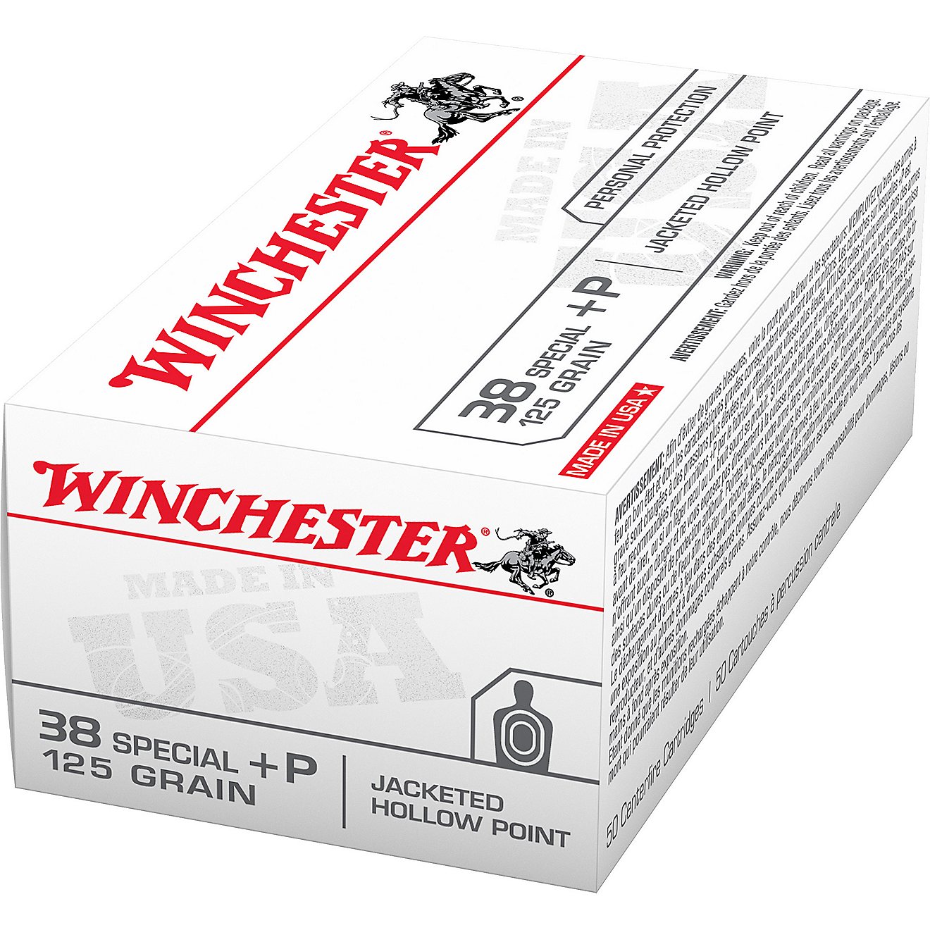 Winchester USA JHP .38 Special +P 125-Grain Handgun Ammunition                                                                   - view number 1