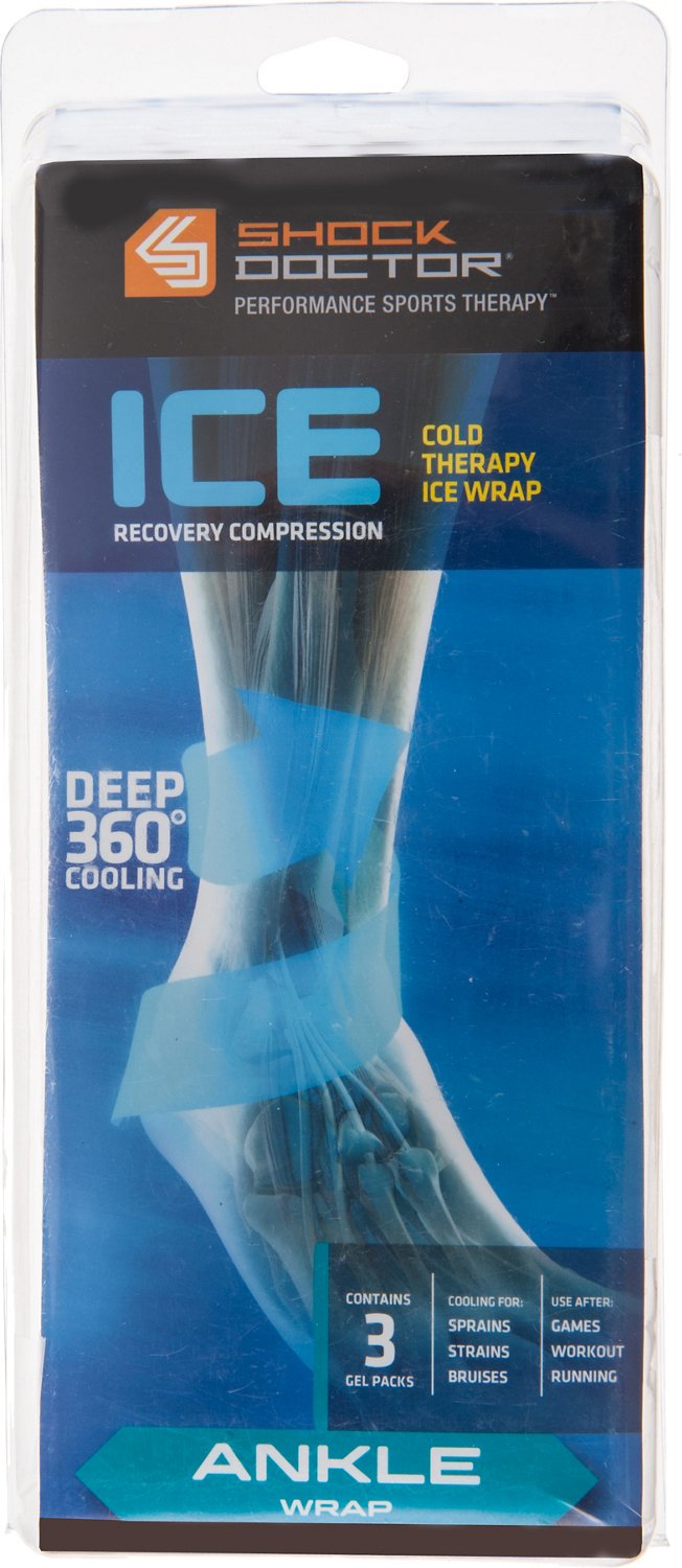 Shock Doctor Adults' Ice Recovery Ankle Compression Wrap Academy