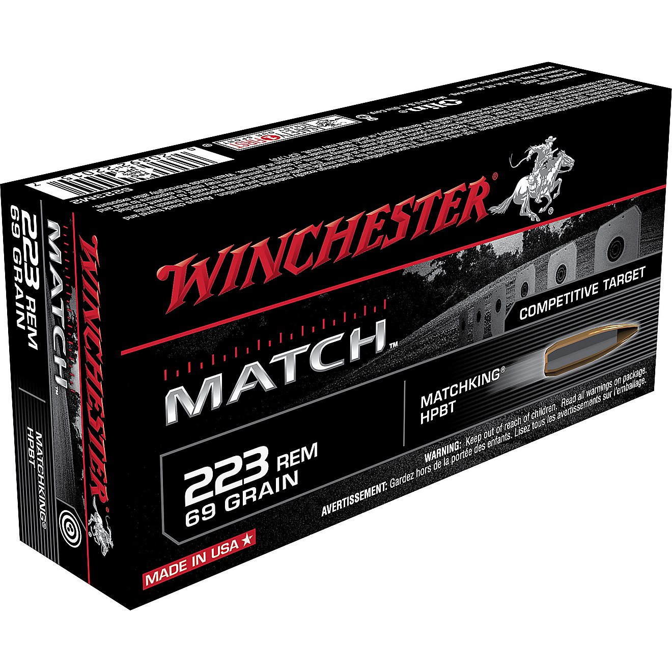 Winchester Match .223 Remington 69-Grain Centerfire Rifle Ammunition                                                             - view number 1
