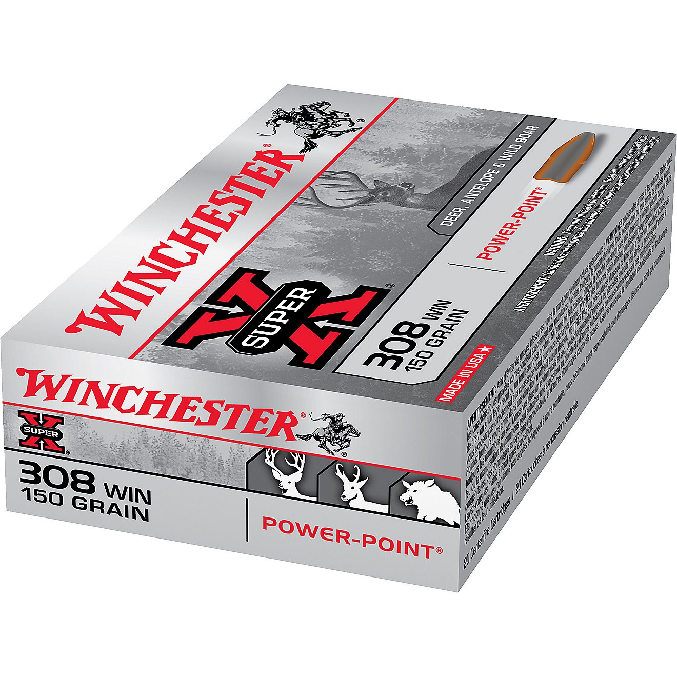 Winchester Super-X Power-Point .308 Winchester 150-Grain Rifle Ammunition - 20 Rounds                                            - view number 1