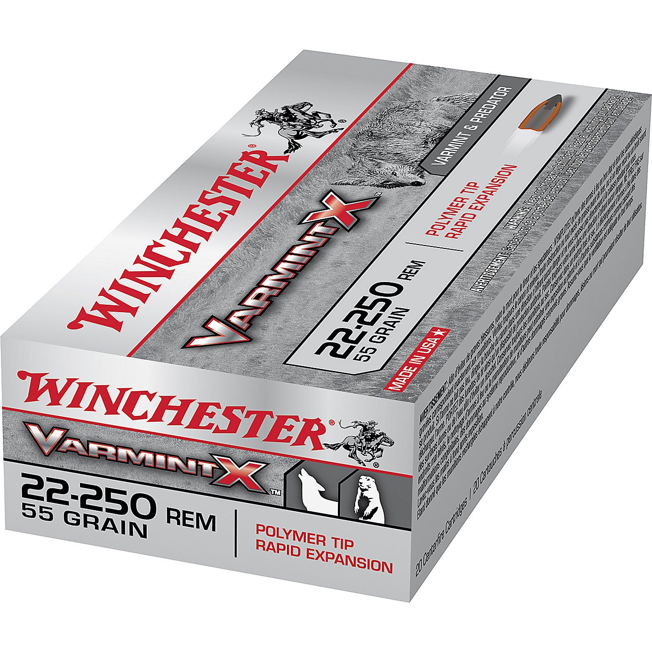 Winchester Varmint X .22-250 Remington 55-Grain Centerfire Rifle Ammunition - 20 Rounds                                          - view number 2