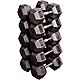 Body-Solid 55 - 75 lb. Rubber Coated Hex Dumbbell Set                                                                            - view number 1 image