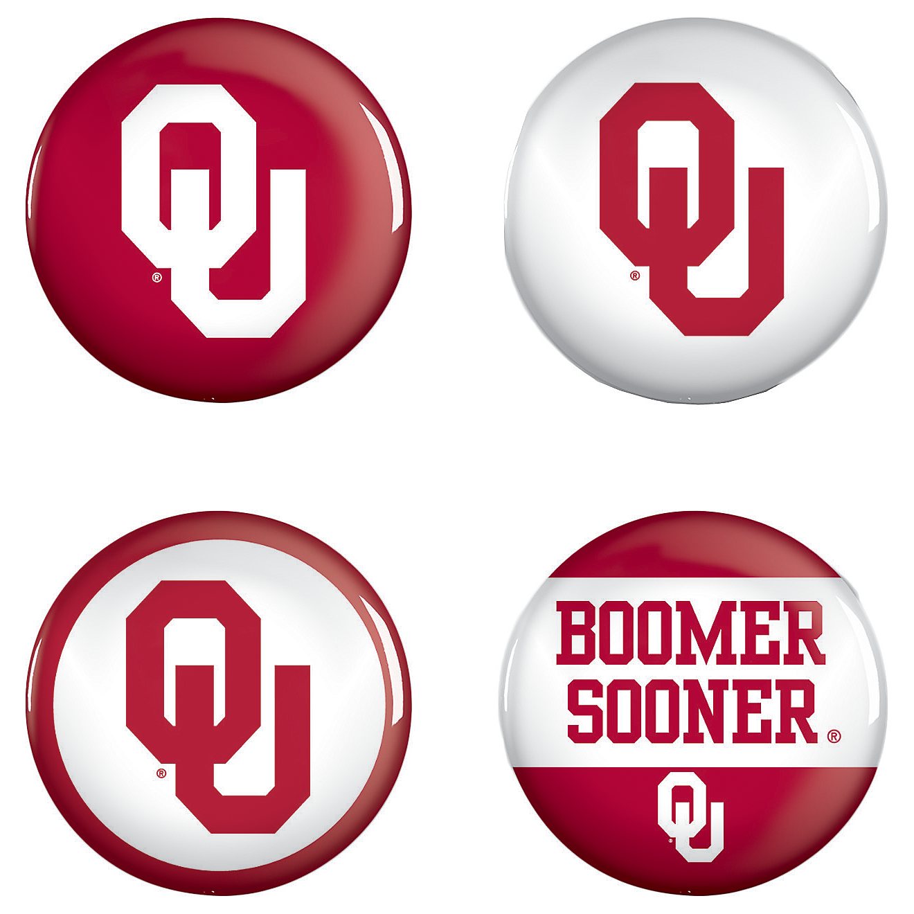 WinCraft University of Oklahoma Buttons 4-Pack                                                                                   - view number 1