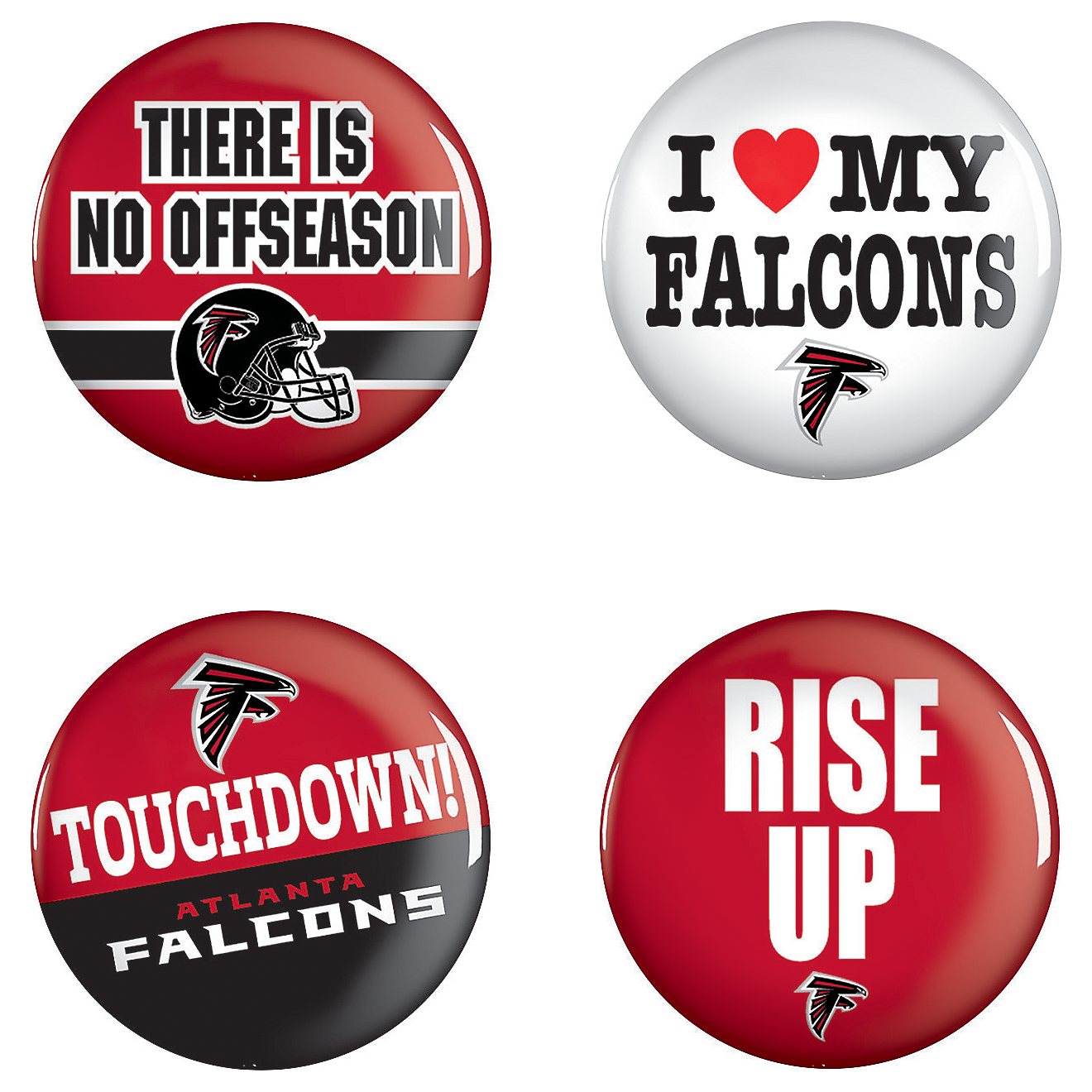 WinCraft Atlanta Falcons Buttons 4-Pack                                                                                          - view number 1