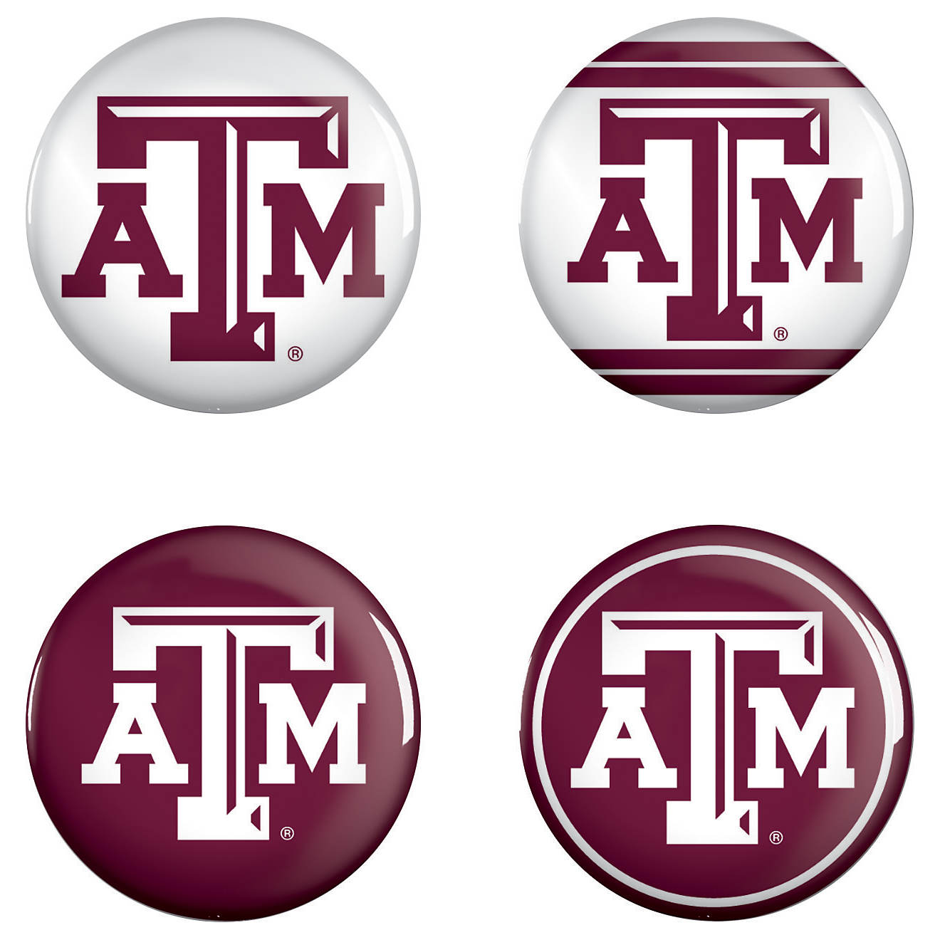 WinCraft Texas A&M University Buttons 4-Pack                                                                                     - view number 1