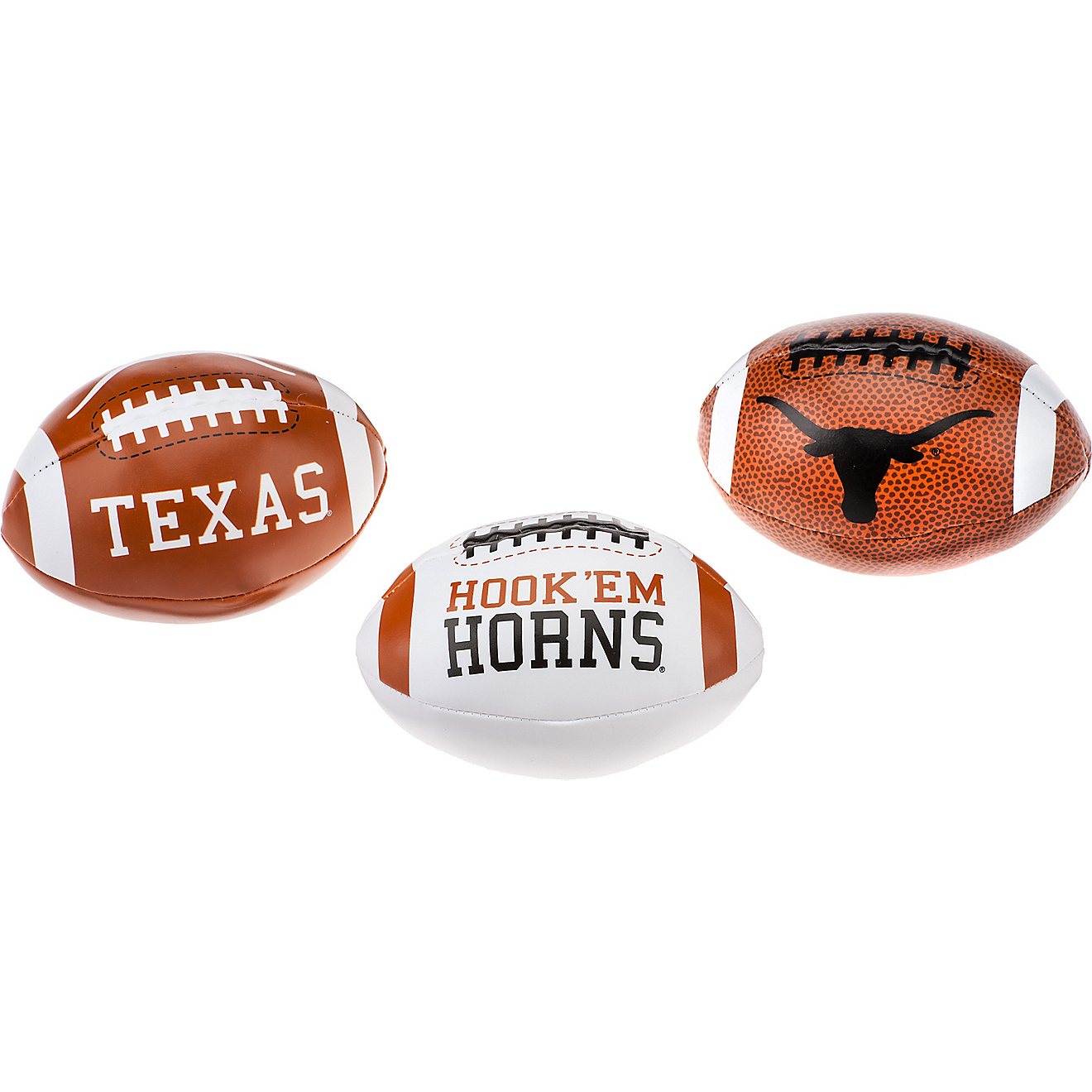 Rawlings University of Texas 3rd Down Softee Footballs 3-Pack                                                                    - view number 1